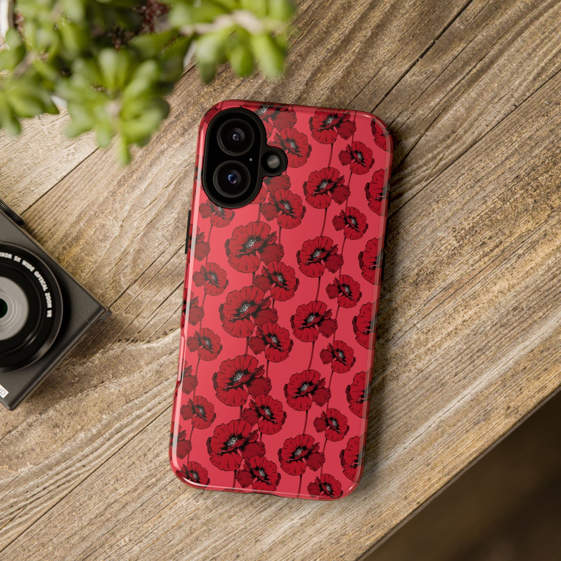 Red Poppy Phone Case for iPhone, Samsung & Google Pixel – Bold Floral Statement Aesthetic - JGUS