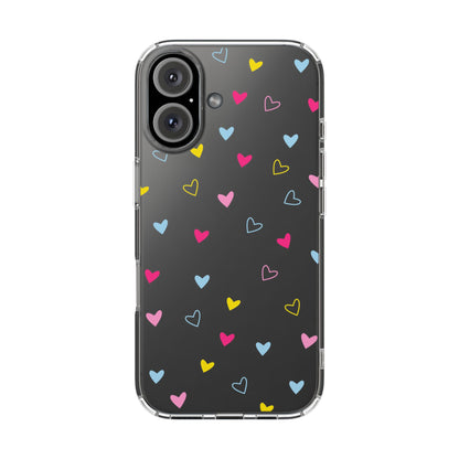 Transparent Heart Design Pattern Clear Phone Case