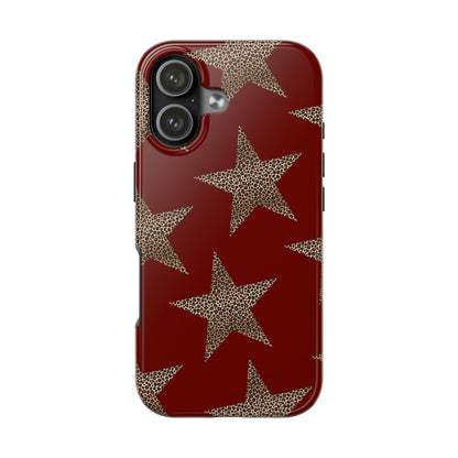 Leopard Star Luxe - Burgundy Edition | Aesthetic Coquette Phone Case for iPhone & Galaxy