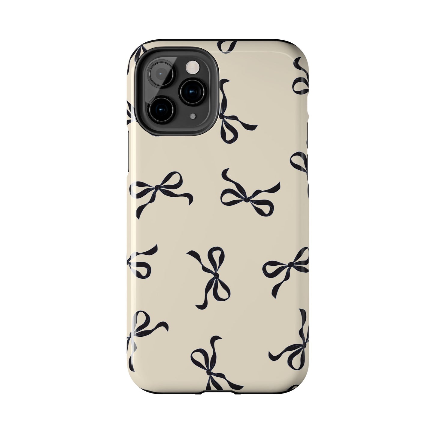 Beige and Black Bow Phone Case