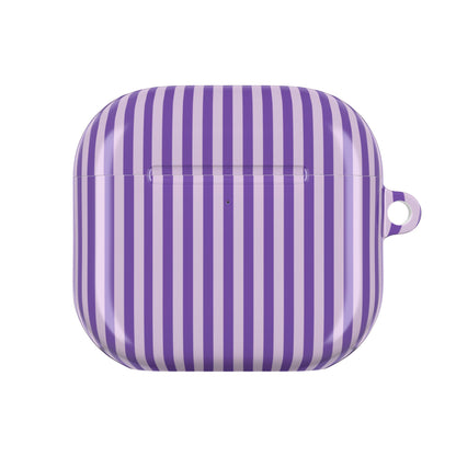 Lavender Stripes Shockproof & Scratch-Resistant AirPods Case – Wireless Charging Compatible