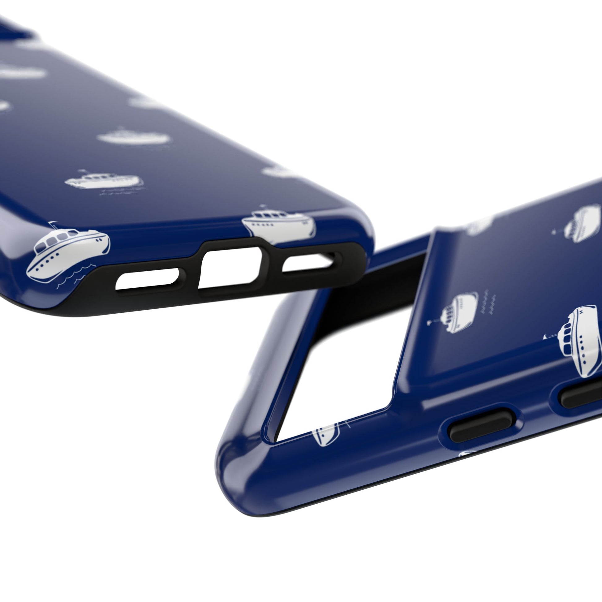 Blue Boat Phone Case – Calm Ocean Pattern for iPhone & Samsung, Durable & Stylish Protection - JGUS