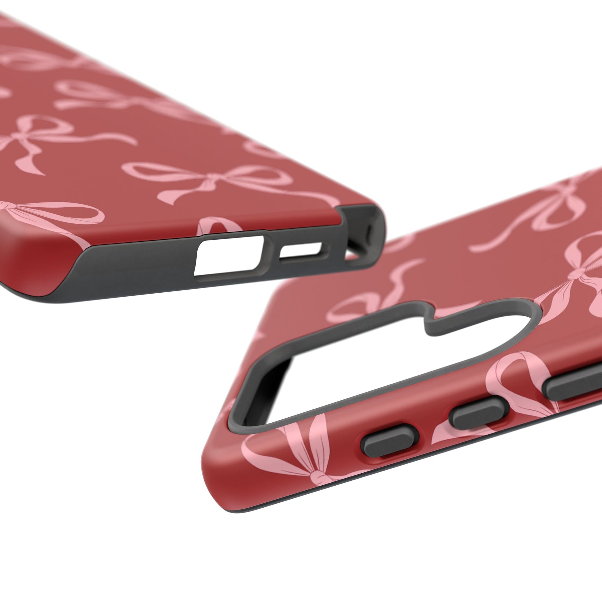 Pink Bows on Red Phone Case - JGUS