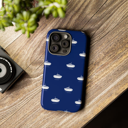 Blue Boat Phone Case – Calm Ocean Pattern for iPhone & Samsung, Durable & Stylish Protection - JGUS