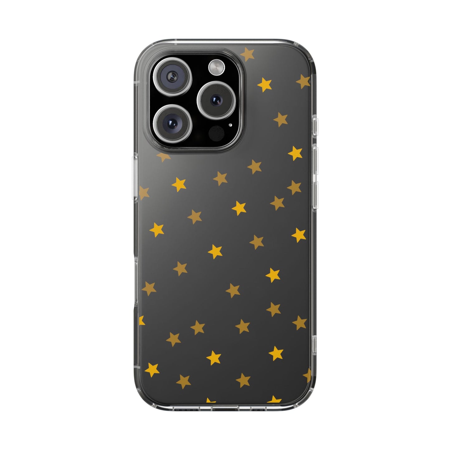 Yellow Stars Clear Phone Case – Stylish, Durable Protection