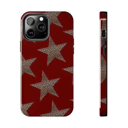 Leopard Star Luxe - Burgundy Edition | Aesthetic Coquette Phone Case for iPhone & Galaxy