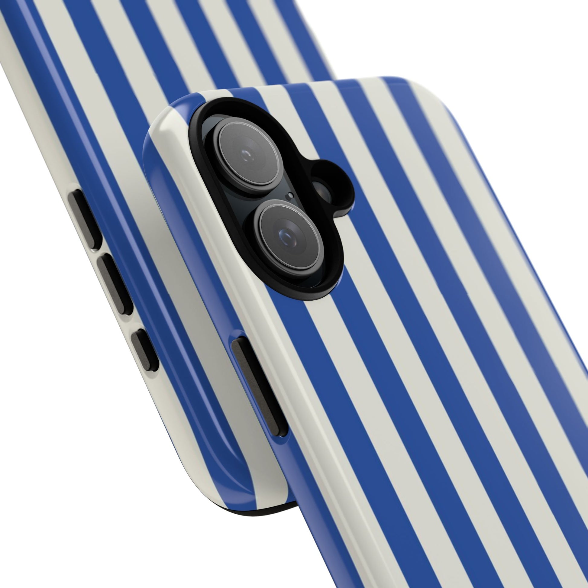 Title: Blue & White Stripe Phone Case – Classic Nautical Pattern for iPhone & Samsung - JGUS