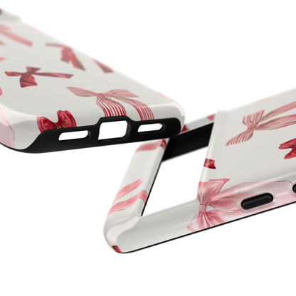 Burgundy Chic Bow Design Phone Case - JGUS