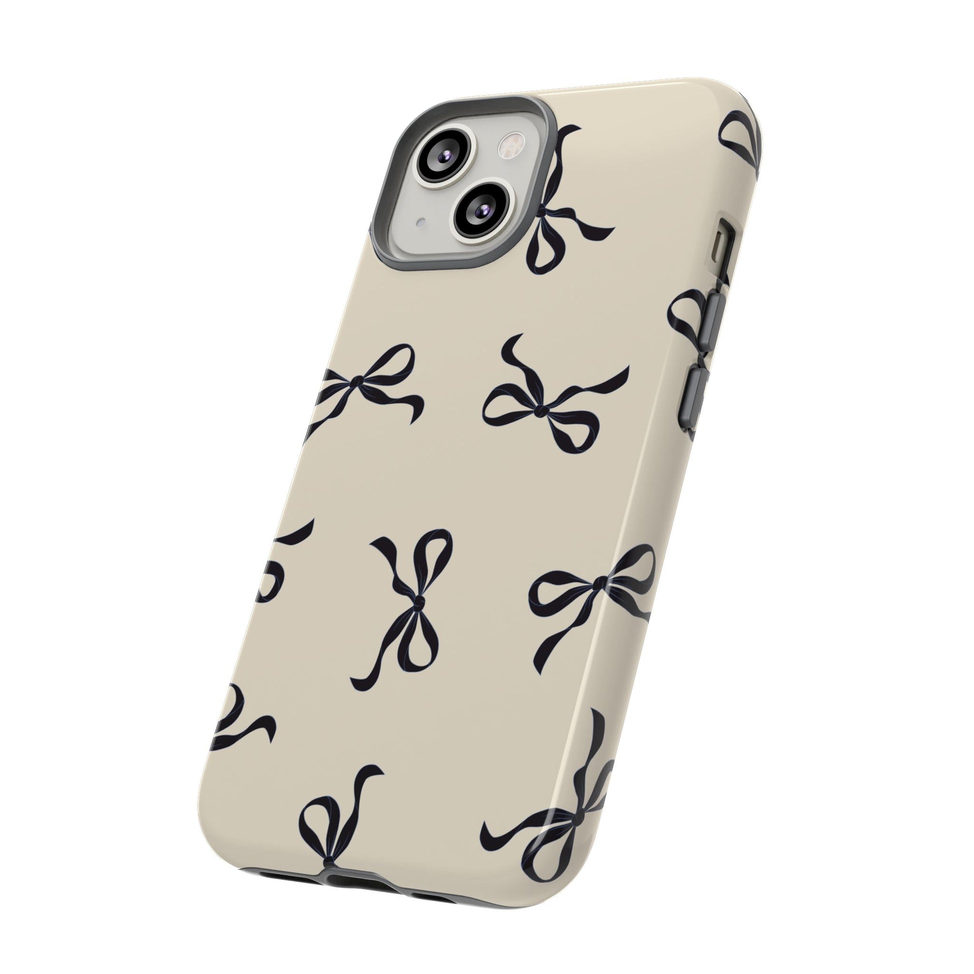 Beige and Black Bow Phone Case - JGUS