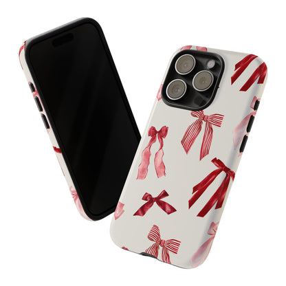 Burgundy Chic Bow Design Phone Case - JGUS