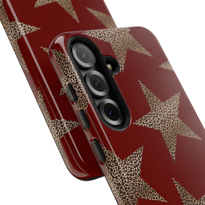 Leopard Star Luxe - Burgundy Edition | Aesthetic Coquette Phone Case for iPhone & Galaxy - JGUS