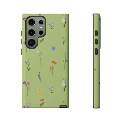 Pastel Green Wildflower Phone Case – Cute Floral Pattern for iPhone & Samsung