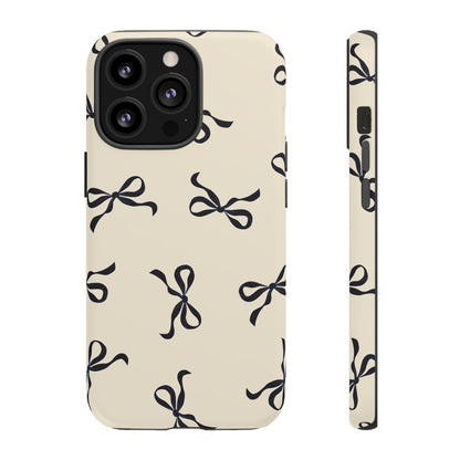 Beige and Black Bow Phone Case - JGUS