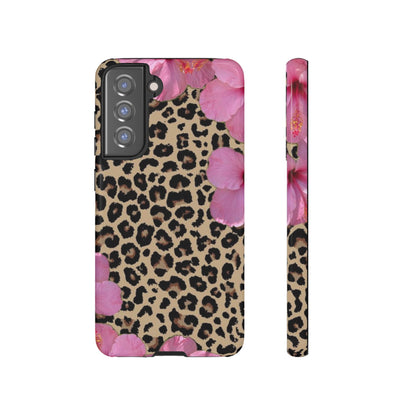 Leopard Bloom Pink Floral Phone Case – Trendy Animal Print Case for iPhone & Samsung