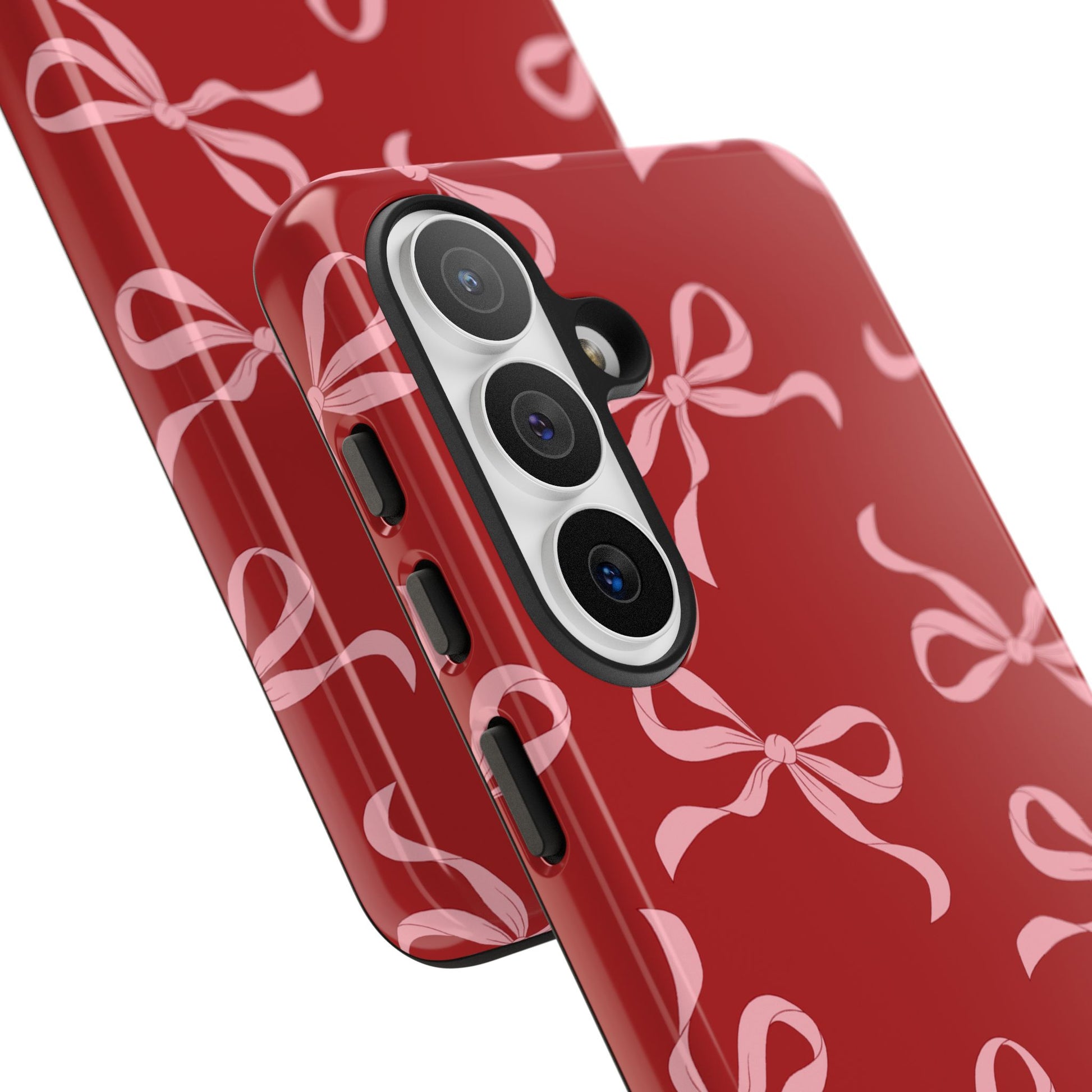 Pink Bows on Red Phone Case - JGUS