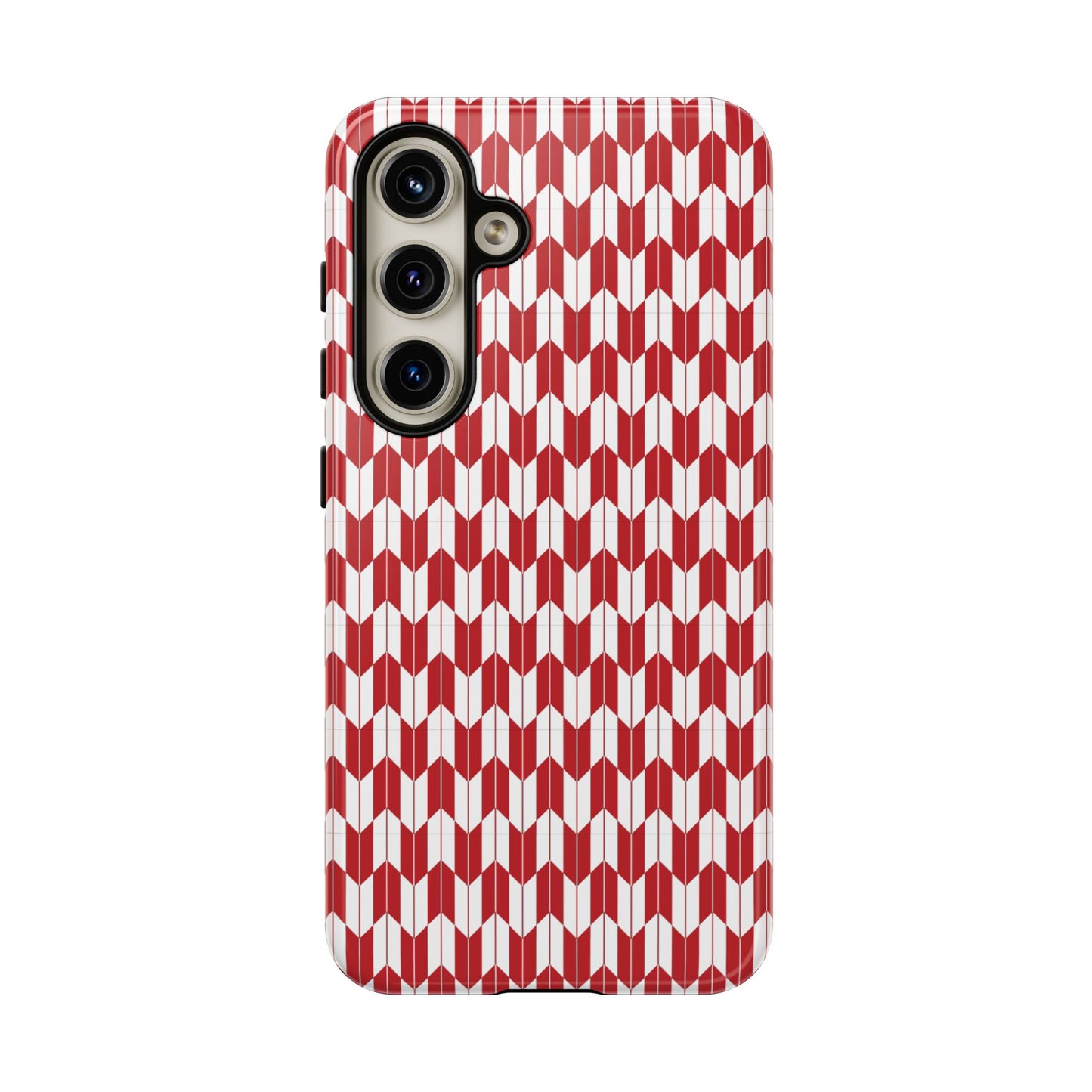Red Geometric Phone Case for iPhone Samsung Pixel – Bold Pattern Aesthetic Modern Design - JGUS