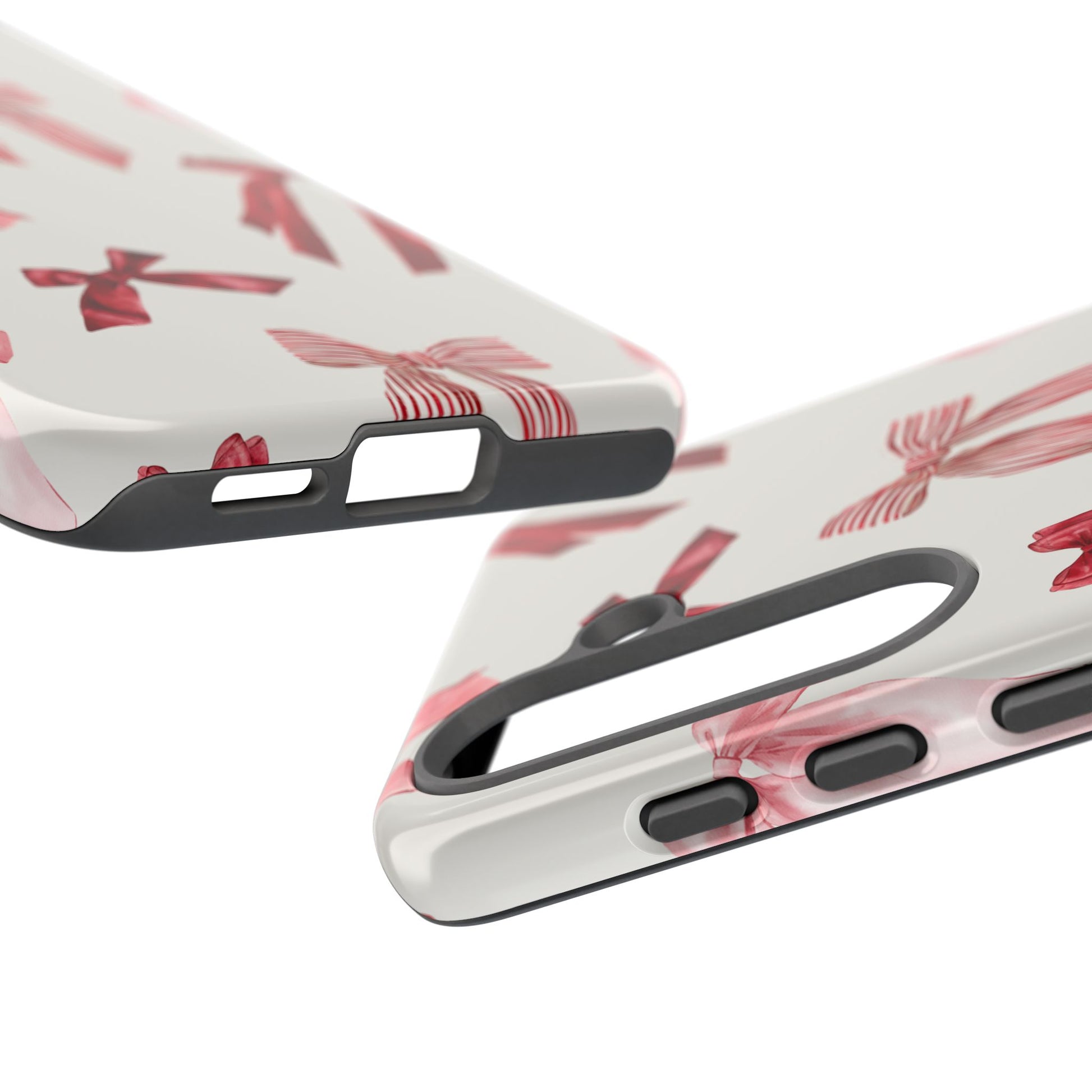 Burgundy Chic Bow Design Phone Case - JGUS