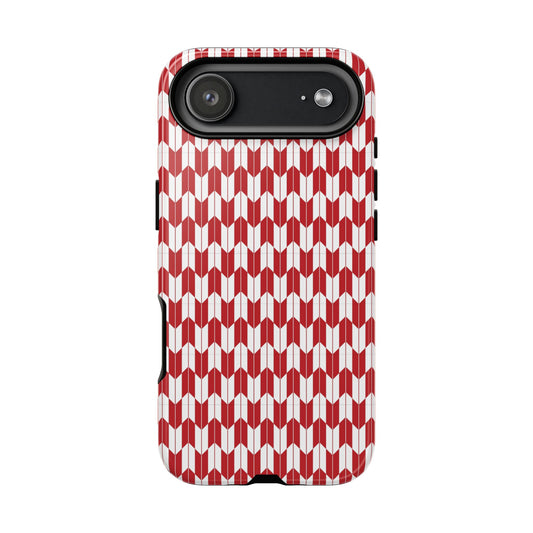 Red Geometric Phone Case for iPhone Samsung Pixel – Bold Pattern Aesthetic Modern Design - JGUS