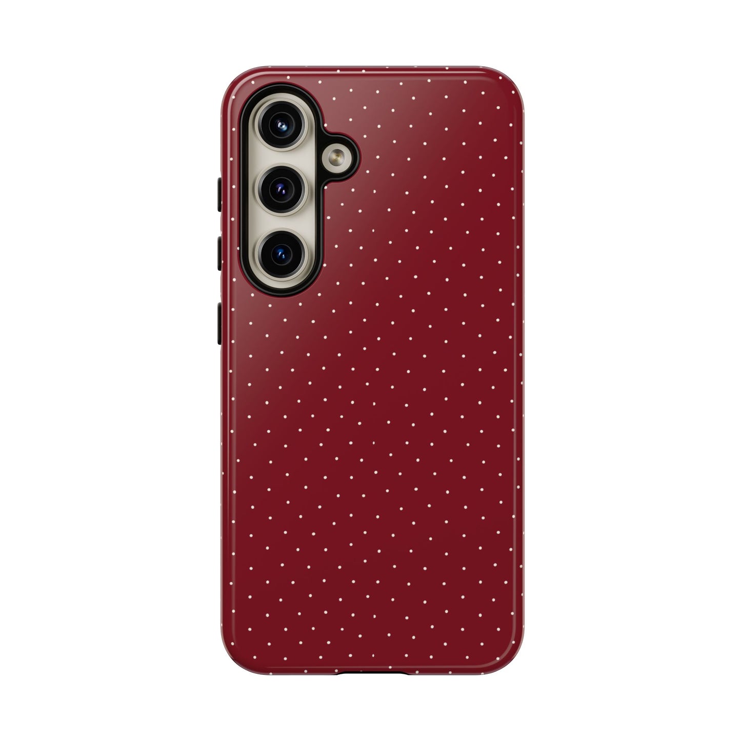 Burgundy  & White Dots Case - JGUS