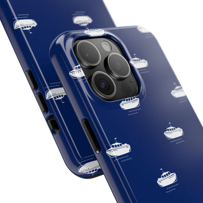 Blue Boat Phone Case – Calm Ocean Pattern for iPhone & Samsung, Durable & Stylish Protection
