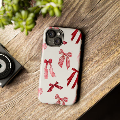 Burgundy Chic Bow Design Phone Case - JGUS