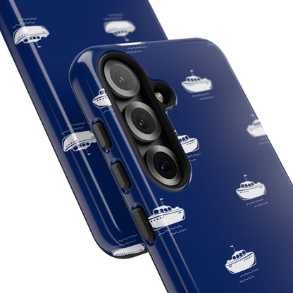 Blue Boat Phone Case – Calm Ocean Pattern for iPhone & Samsung, Durable & Stylish Protection - JGUS