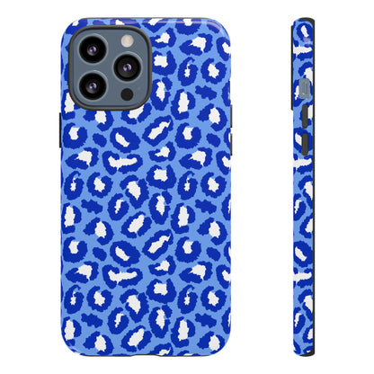 Leopard Vibes - Blue Edition Phone Case for iPhone & Samsung - Stylish & Durable Animal Print Case - JGUS