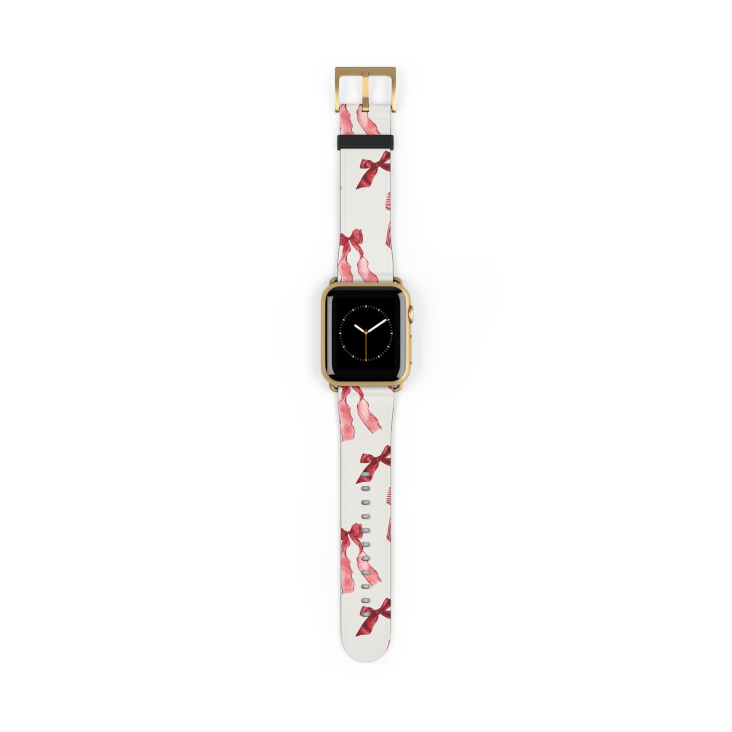 Burgundy Chic Bow Design Apple Watch Band - Vegan Leather, Eco-Friendly & Stylish