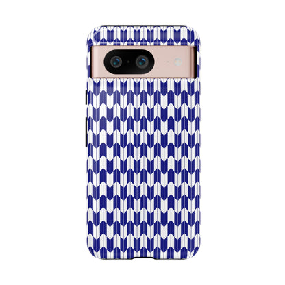 Navy Blue Geometric Phone Case for iPhone Samsung Pixel – Minimal Pattern Modern Aesthetic - JGUS