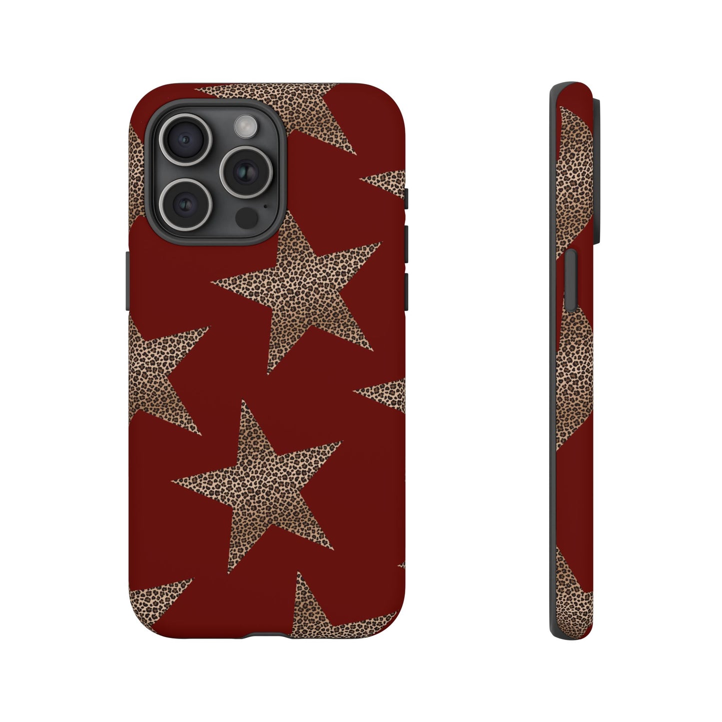 Leopard Star Luxe - Burgundy Edition | Aesthetic Coquette Phone Case for iPhone & Galaxy - JGUS