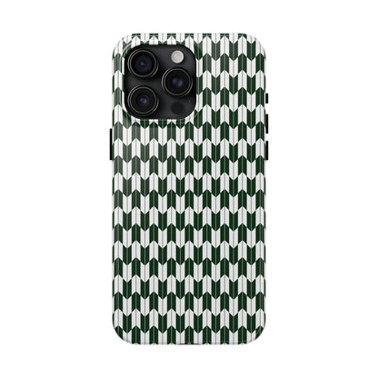 Green Harmony Geometric Phone Case – Durable, Slim, and MagSafe Compatible