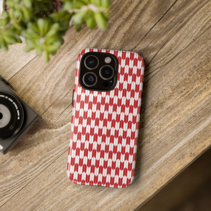 Red Geometric Phone Case for iPhone Samsung Pixel – Bold Pattern Aesthetic Modern Design - JGUS