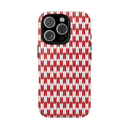 Red Geometric Phone Case for iPhone Samsung Pixel – Bold Pattern Aesthetic Modern Design - JGUS