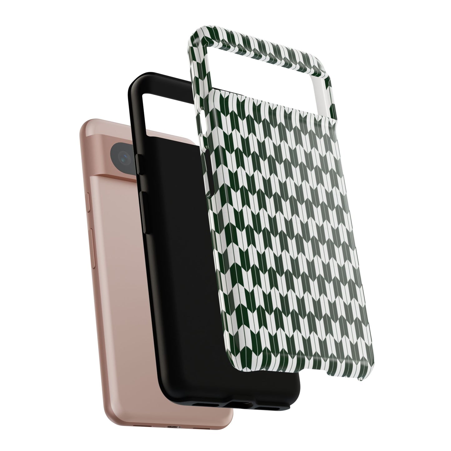 Green Harmony Geometric Phone Case – Durable, Slim, and MagSafe Compatible - JGUS