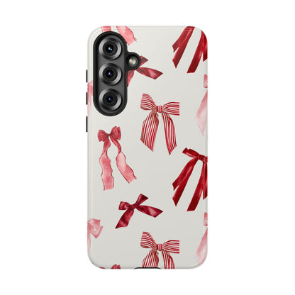 Burgundy Chic Bow Design Phone Case - JGUS