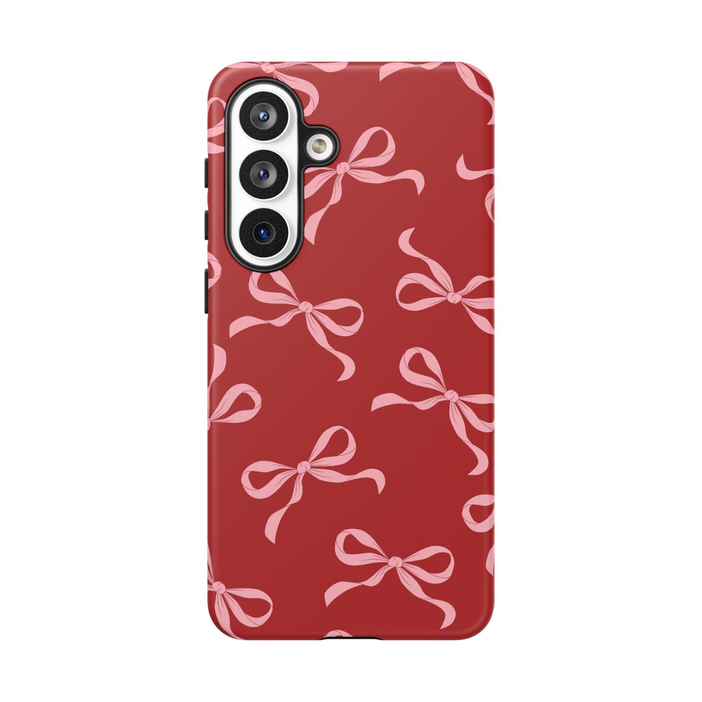 Pink Bows on Red Phone Case - JGUS
