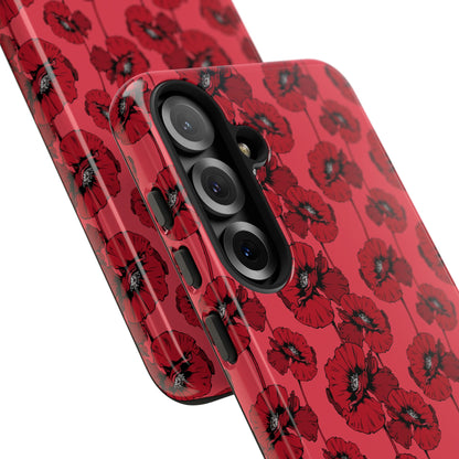 Red Poppy Phone Case for iPhone, Samsung & Google Pixel – Bold Floral Statement Aesthetic - JGUS