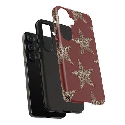 Leopard Star Luxe - Burgundy Edition | Aesthetic Coquette Phone Case for iPhone & Galaxy - JGUS