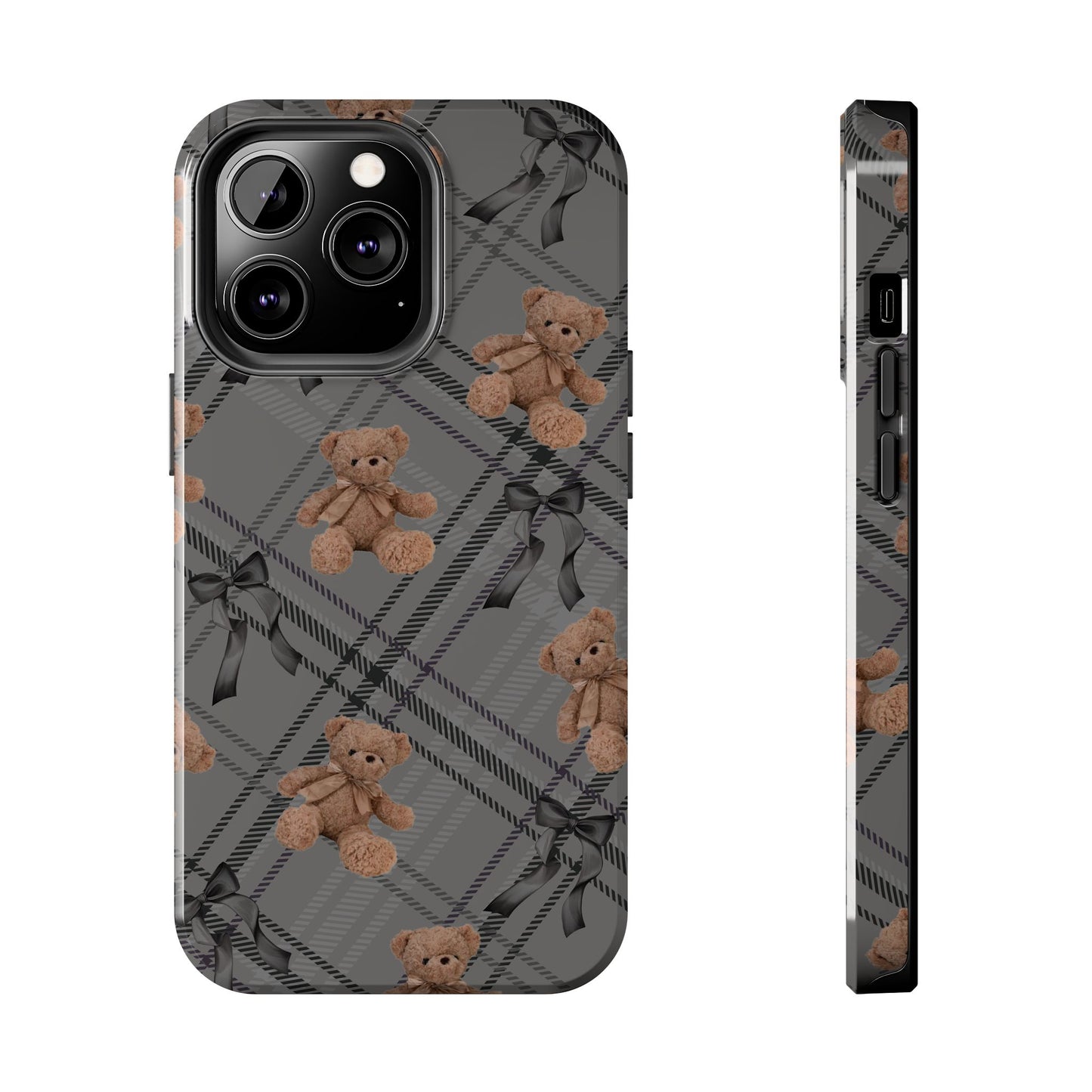 Cute Bows & Bears Phone Case – Customizable, Dual-Layer Protection for iPhone & Samsung