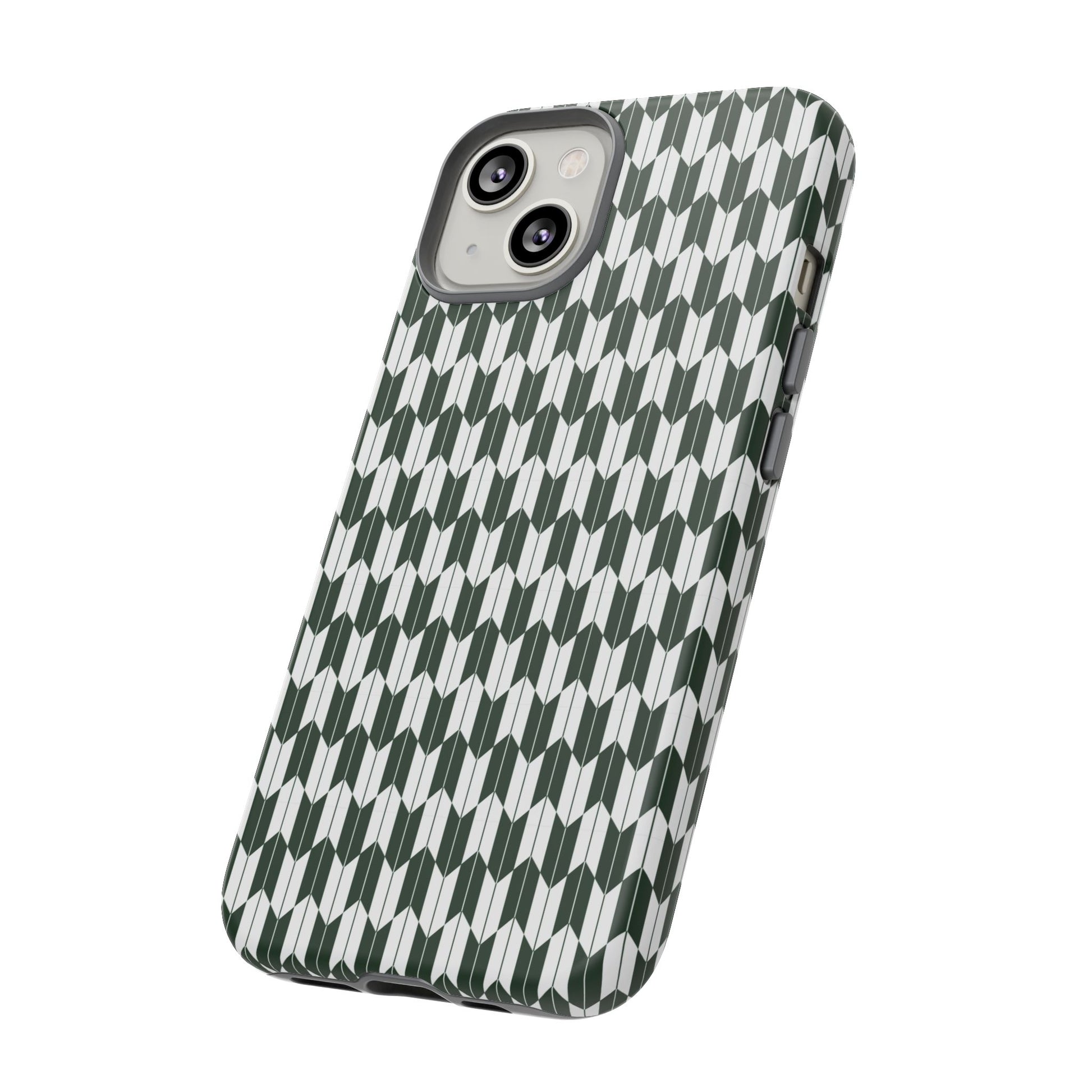 Green Harmony Geometric Phone Case – Durable, Slim, and MagSafe Compatible - JGUS