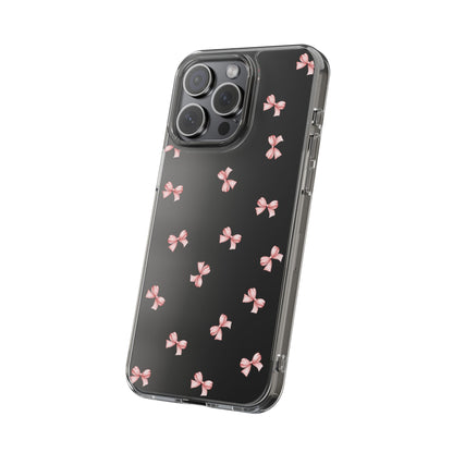 Pink Bow Dreams Clear Phone Case