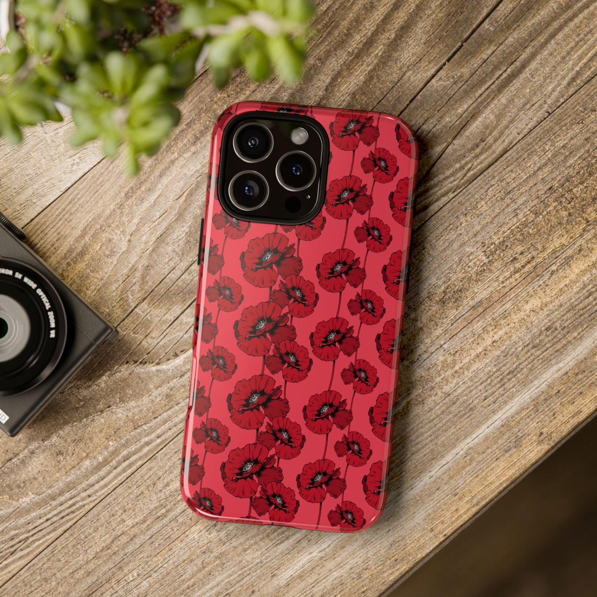 Red Poppy Phone Case for iPhone, Samsung & Google Pixel – Bold Floral Statement Aesthetic - JGUS