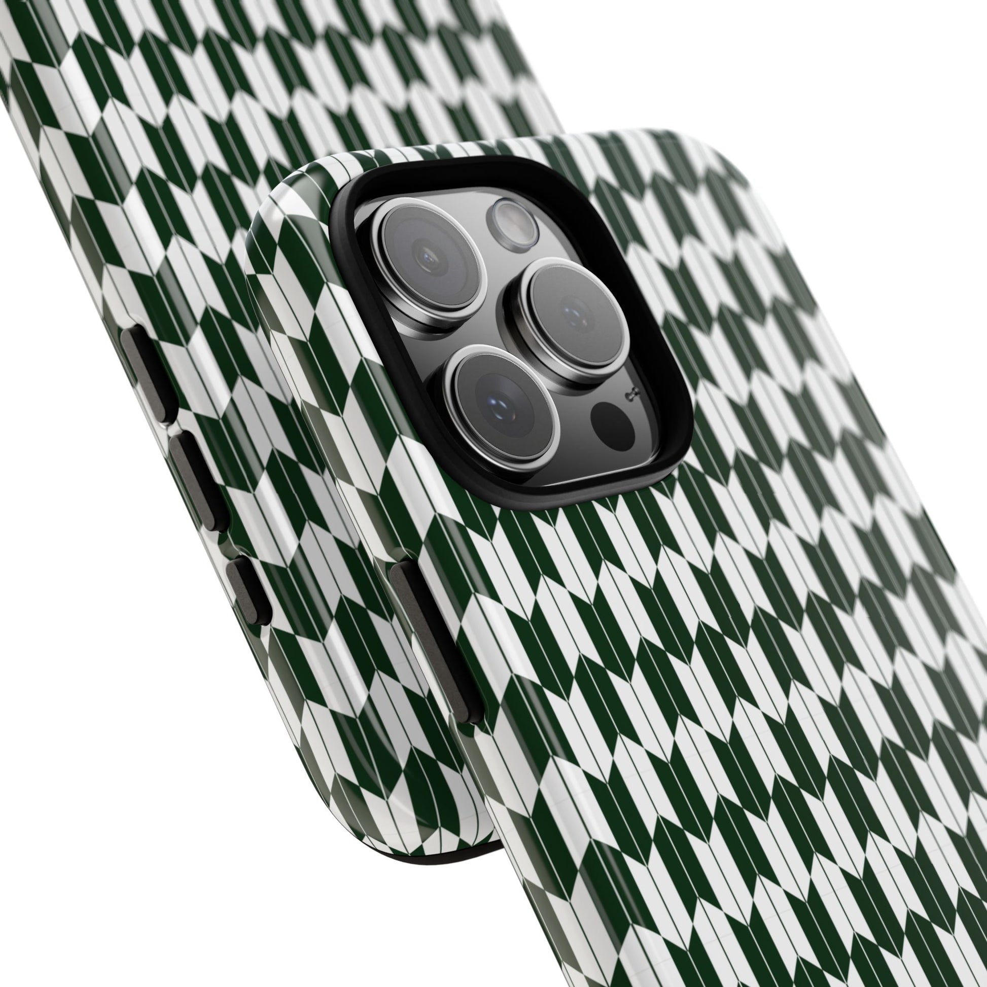 Green Harmony Geometric Phone Case – Durable, Slim, and MagSafe Compatible - JGUS