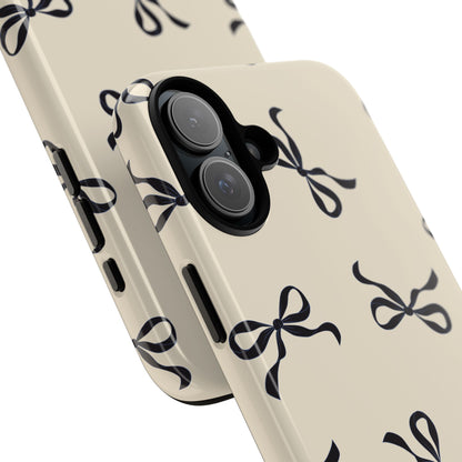 Beige and Black Bow Phone Case - JGUS