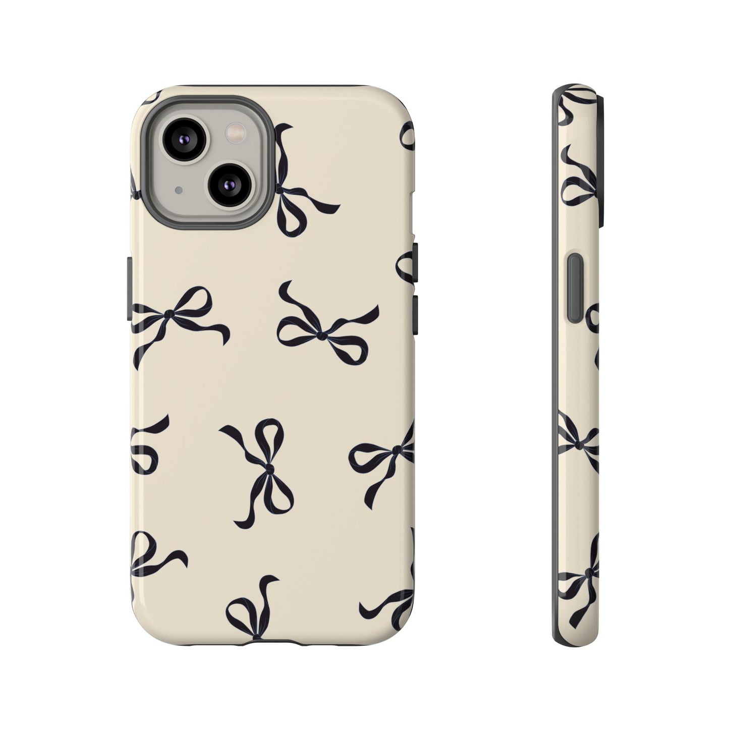 Beige and Black Bow Phone Case - JGUS