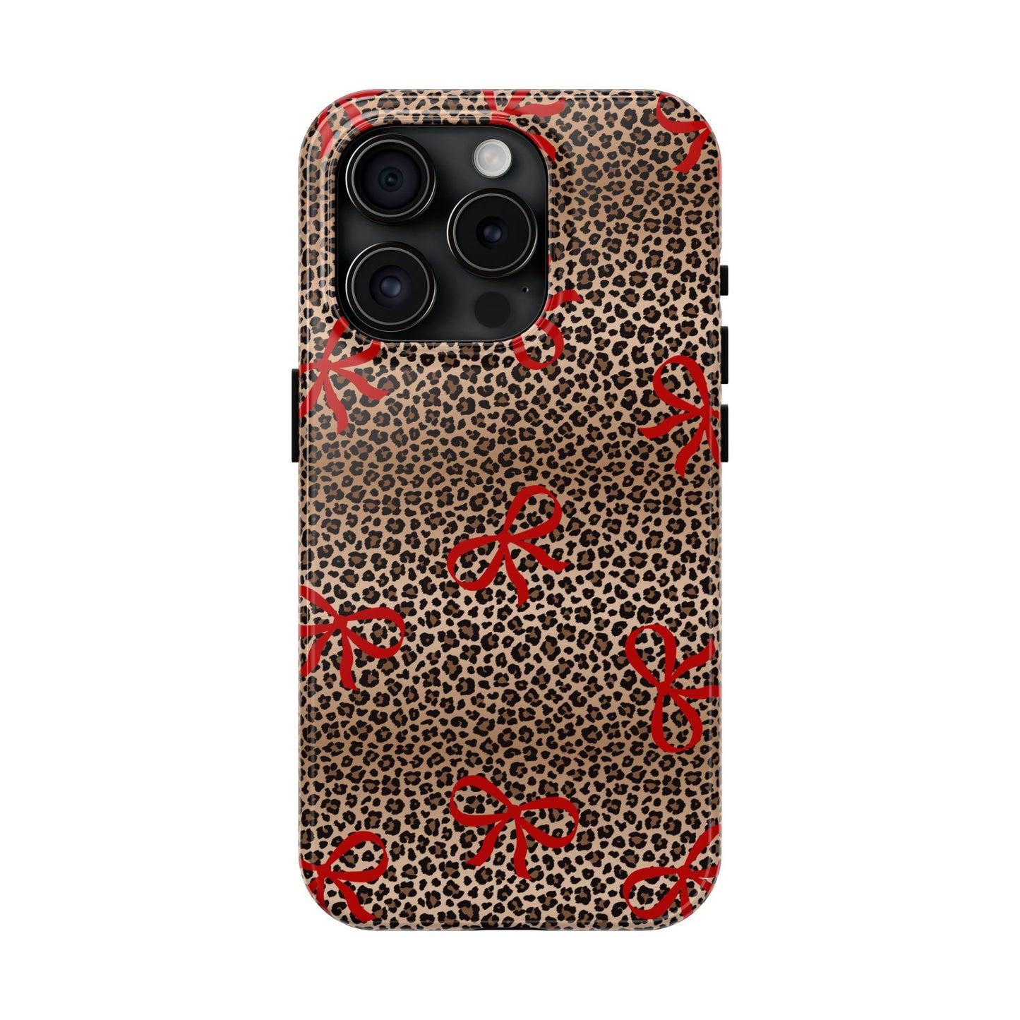 Bold Bow Leopard Print Phone Case – Aesthetic Protective Cover for iPhone & Samsung - Fashionable Animal Print Cover