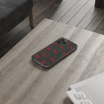 Random Cherry Pattern Clear Phone Case