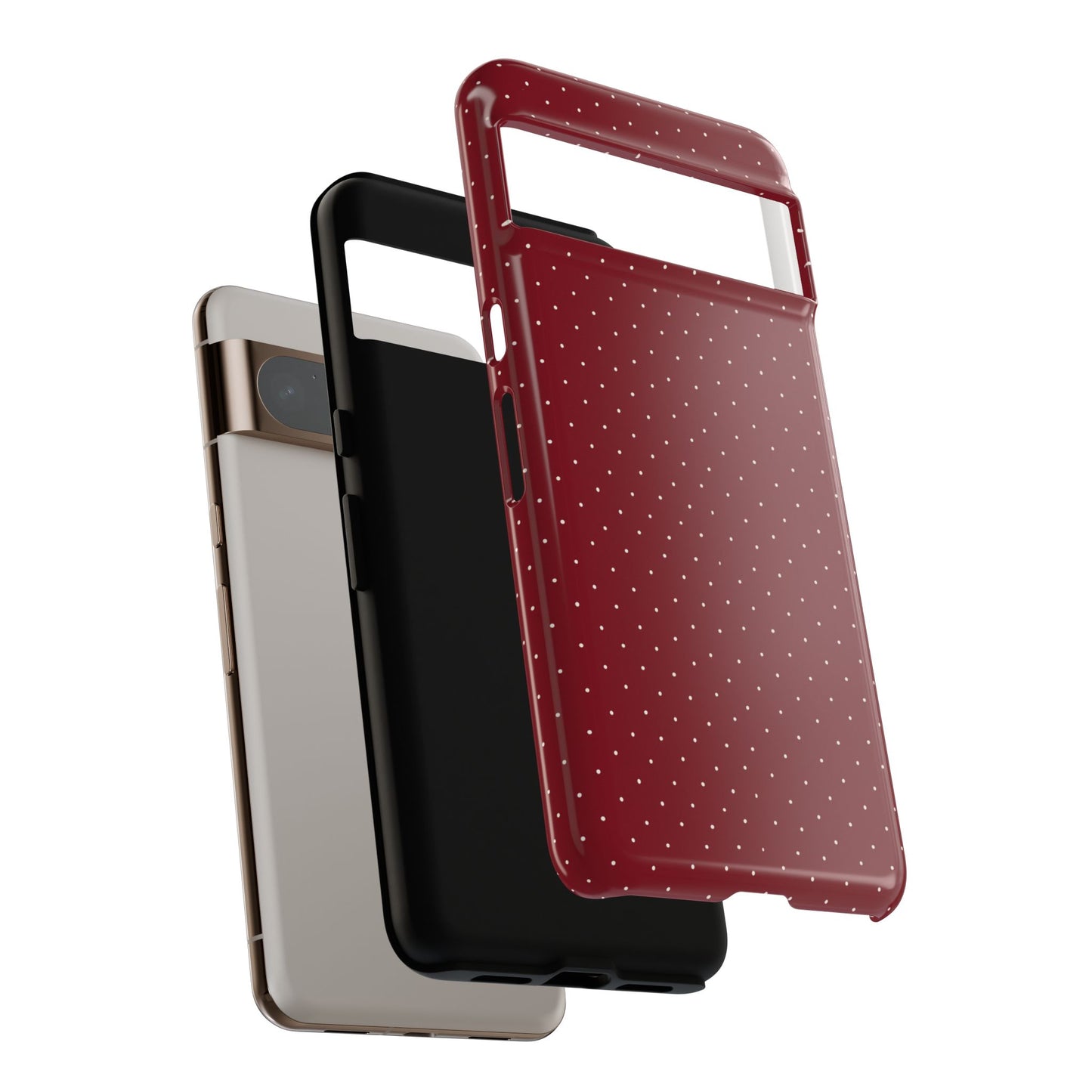 Burgundy  & White Dots Case - JGUS