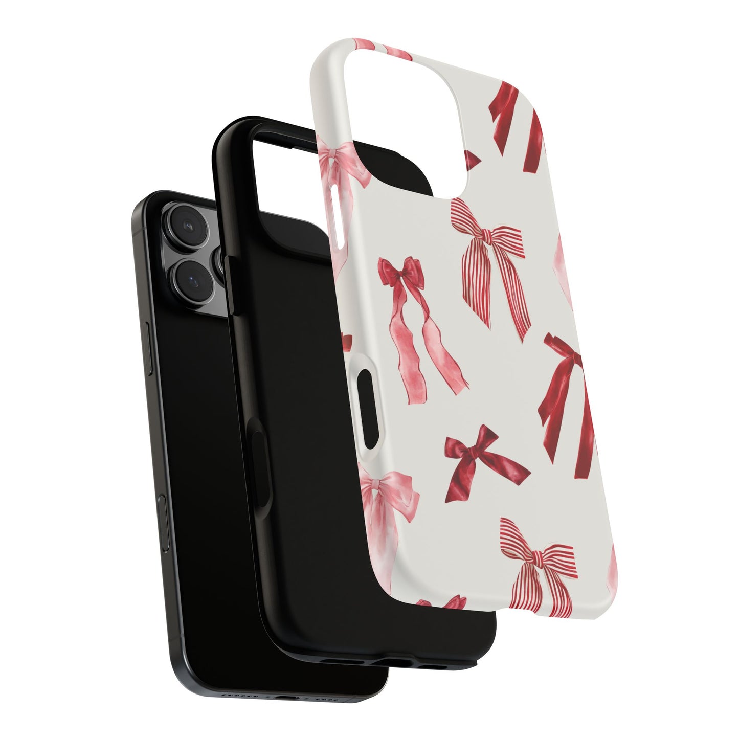 Burgundy Chic Bow Design Phone Case - JGUS