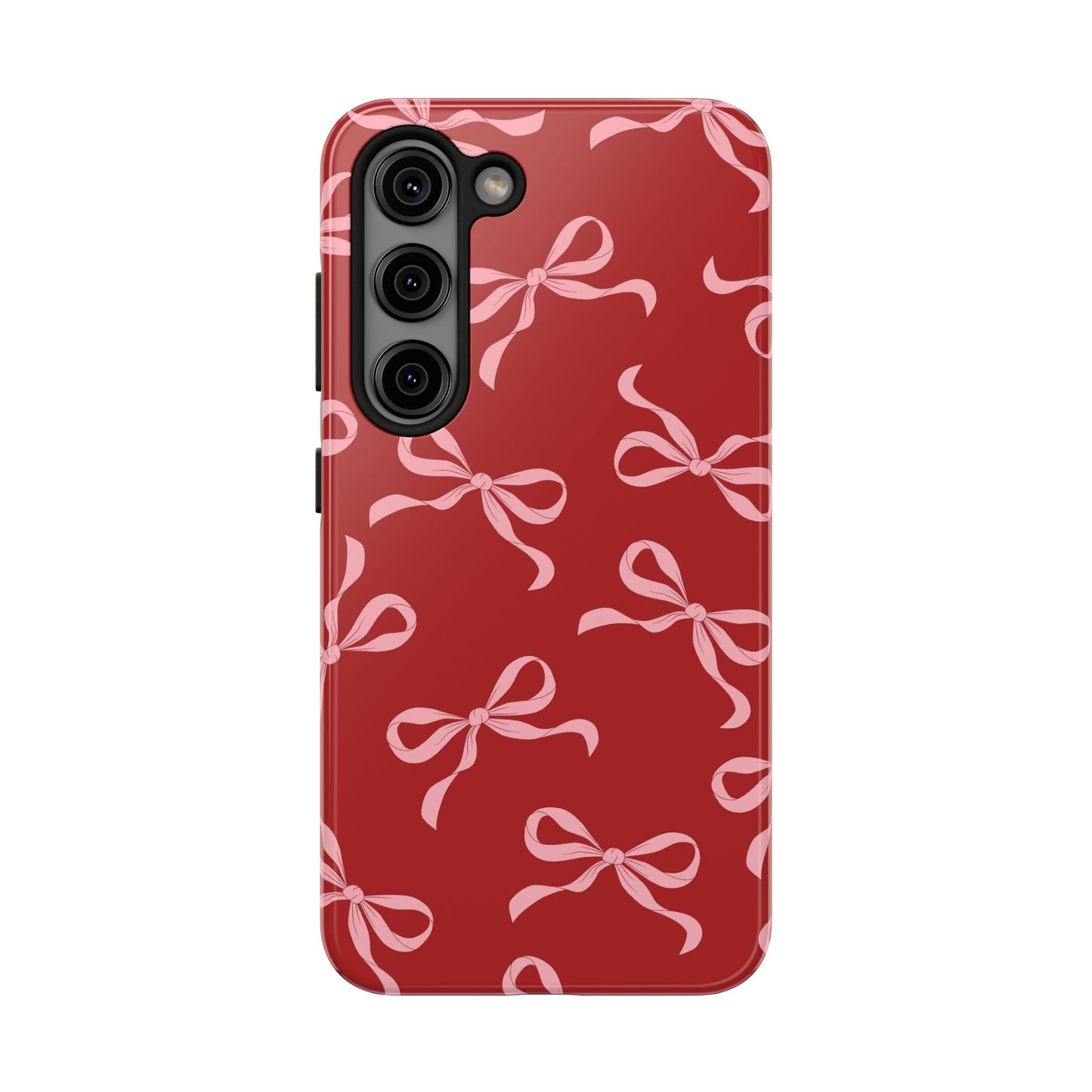 Pink Bows on Red Phone Case